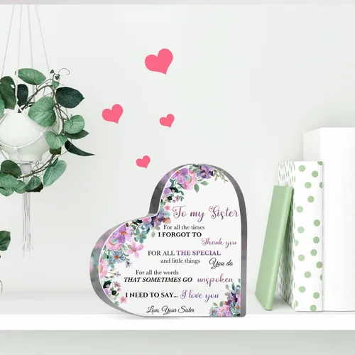 Miniatura 4 de Regalo de agradecimiento para mujeres, regalos de hermana, regalo de amistad, recuerdo de acrílico para mujeres, hermana, mejores amigos, regalo