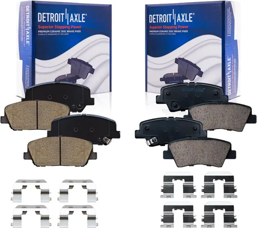 Miniatura 24 de Detroit Axle - Pinza de freno de disco del lado del conductor trasero de repuesto de pastillas de freno de cerámica para Lexus HS250h 2010 2011 2012
