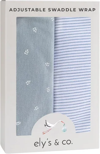 Miniatura 5 de Ely's & Co. Pañales ajustables para recién nacidos, pañales de bebé de 0 a 3 meses, saco de envolver para bebé, 100% algodón, paquete de 2
