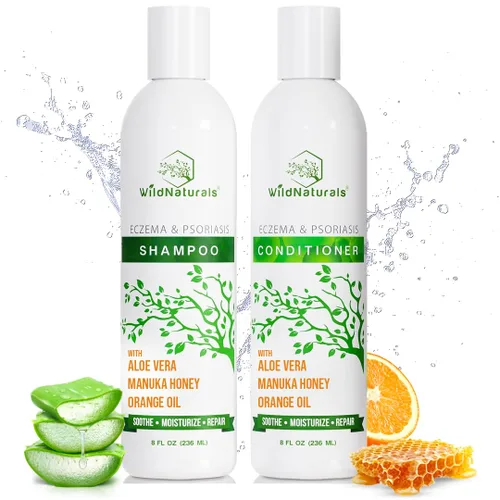 Miniatura 9 de Eczema Psoriasis Shampoo & Conditioner Set para hombres y mujeres – Champú anticaspa para cuero cabelludo seco y cabello – Champú para dermatitis
