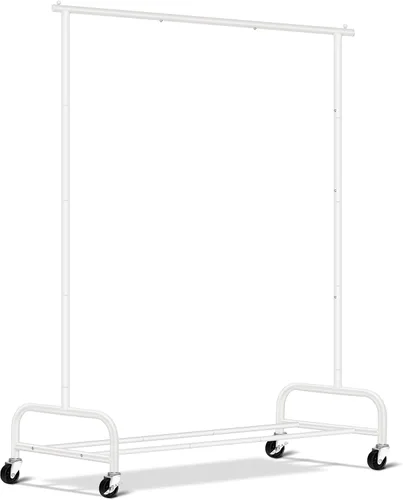 Miniatura 10 de SLEEPING LAMB Percheros de ropa resistentes para colgar ropa, 43 pulgadas de ancho, perchero de ropa rodante de metal con ruedas, perchero de Negro