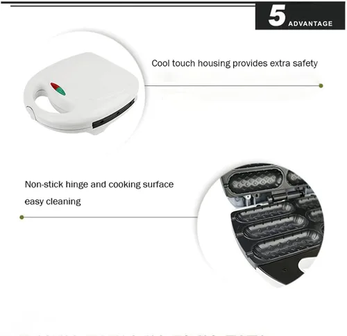 Miniatura 3 de Máquina para hacer perros de maíz, máquina antiadherente de 750 W para hacer gofres para barbacoas, perfecto para perros calientes en un palo