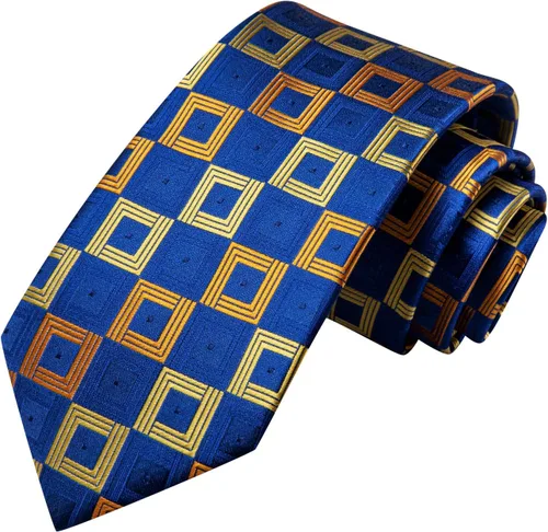 Miniatura 286 de Hi-Tie Corbata clásica de cachemira para hombre con pañuelo y gemelos a cuadros