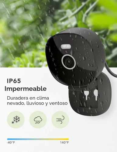 Miniatura 3 de Cámara de seguridad con cable 2K, interior/exterior para el hogar, mascotas, bebé, niñera, visión nocturna a color impermeable IP65, luz blanca