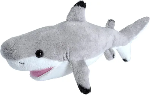 Wild Republic Tiburón de punta negra, animal de peluche, juguete de peluche, regalos para niños, 11 pulgadas