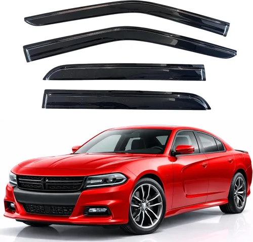 Miniatura 313 de KPY Visor de ventana compatible con Hyundai Tucson 2021-2025, 4 piezas de deflector de ventilación para ventana lateral, estilo Mugen, protector