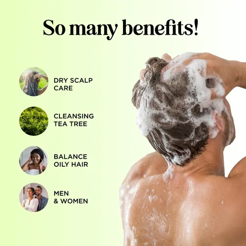 Miniatura 3 de Champú aclarante para acumulación y cabello graso - Champú de árbol de té para hombres y mujeres con aceite esencial de romero para cabello graso