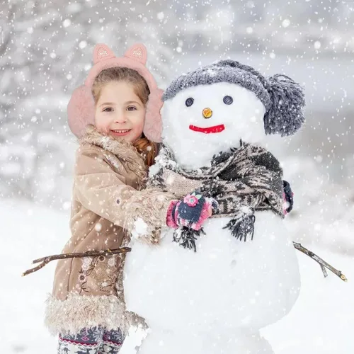 Miniatura 5 de Pop Your Dream Linda orejera de gato para niños, niñas, suave felpa brillante, calentadores de orejas de invierno, fundas ajustables para exteriores