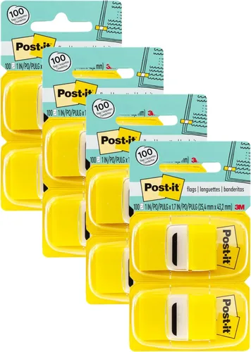 Post-it Flags Value Pack, 50/Dispenser, 12 Dispensers/Pack, 1 in Wide, Green (680-GN12) (Pack of 4)