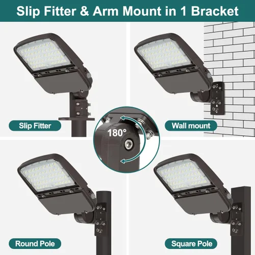 Miniatura 4 de kadision Luz LED de estacionamiento con fotocélula del atardecer al amanecer, 150W/100W/75W ajustable 22500lm (150lm/W) 5000K 100-277V, ajuste