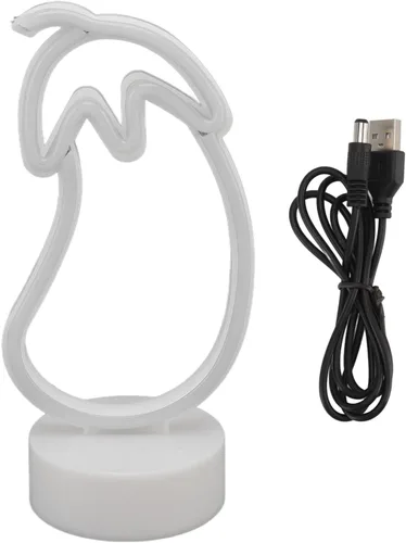 Miniatura 5 de Letrero de neón de berenjena, luces de neón decorativas LED, USB o batería LED para boda, fiesta, pub, Navidad, decoración del hogar