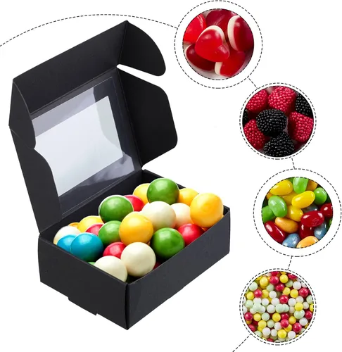 Miniatura 4 de Zonon 30 cajas de jabón para embalaje casero, mini cajas de regalo de papel kraft con ventana para panadería, dulces, jabón, embalaje de regalo