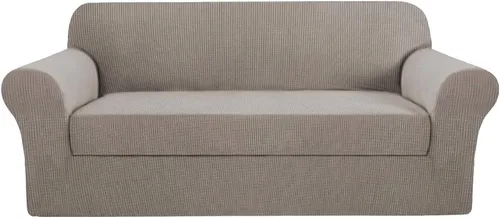 H.VERSAILTEX Funda de Sofá de Alta Elasticidad de 2 Piezas Fundas de Sofá Elegante Funda/Protector de Muebles Suave con Tela de Patrón a Cuadros