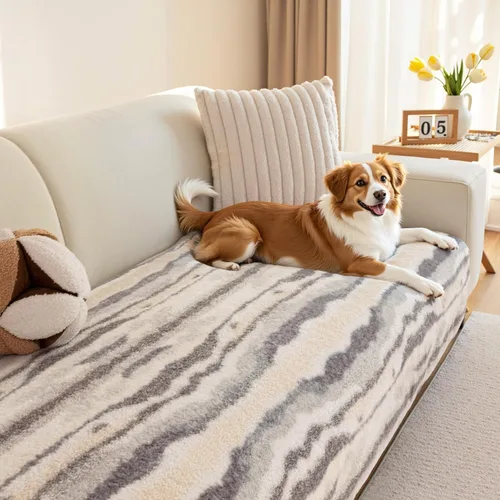 Miniatura 12 de MYSKY HOME Funda de sofá modular lavable para perros, funda de sofá modular para sofá de 2 cojines, en forma de L, patrón geométrico