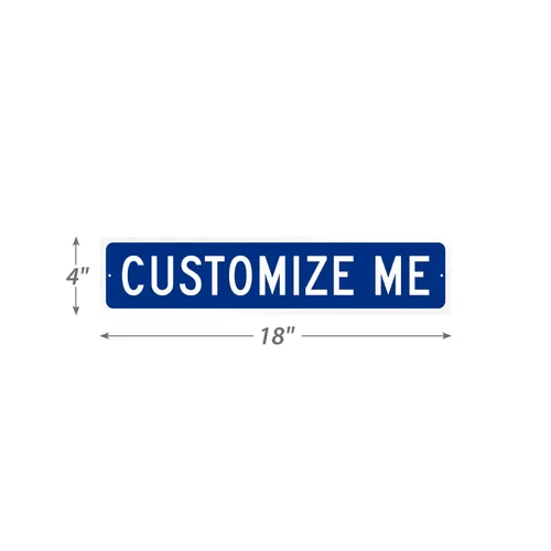 Miniatura 7 de SmartSign Letrero de calle azul personalizado, 4 x 18 pulgadas, aluminio, opción reflectante, personaliza tu propio letrero de calle, letrero