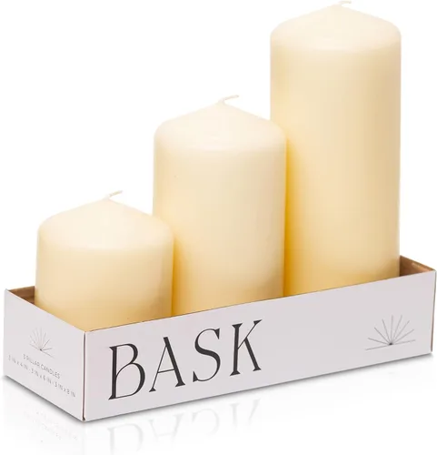 Miniatura 6 de Bask Velas de pilar superior de cono – Elegantes velas rojas – Juego de 3 velas de pilar rojo – 3 x 4 pulgadas, 3 x 6 pulgadas y 3 x 8 – Velas