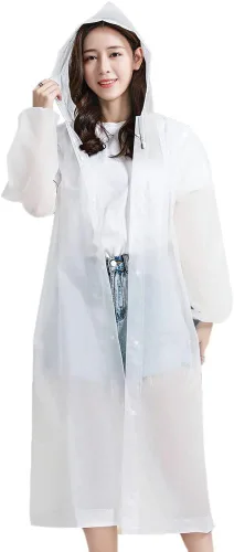 Miniatura 5 de Impermeable (2 unidades) Poncho de lluvia EVA para mujeres y hombres, material de protección del medio ambiente, impermeable reutilizable