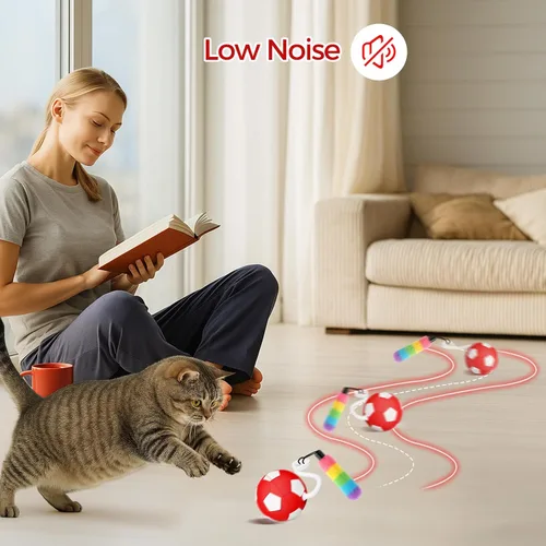 Miniatura 8 de VIWIK Juguetes interactivos para gatos de interior, juguete de bola de gatito activado por movimiento automático, juguetes de estimulación