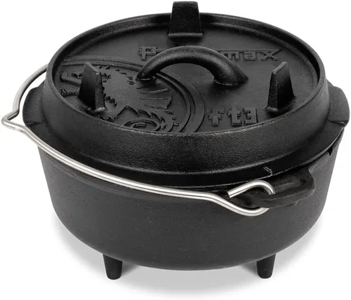 Miniatura 9 de Petromax Horno holandés de hierro fundido para cocinar u hornear al aire libre sobre una fogata o en la cocina del hogar, los utensilios de cocina