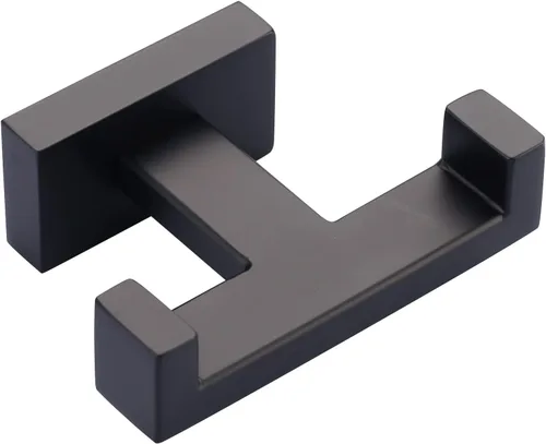 Miniatura 9 de Gancho doble para toallas de baño para montar en la pared, soporte moderno dorado para toallas, ganchos resistentes para bata de pared, colgador