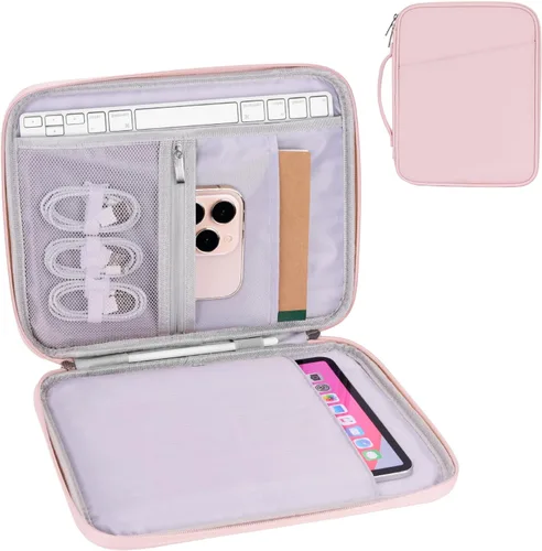 Miniatura 16 de Funda acolchada para tablet de 8 a 9 pulgadas, bolsa de viaje acolchada para Galaxy Tab A9 8.7/Tab A 8.4/Fire HD 8, estilo cartera con bolsillo