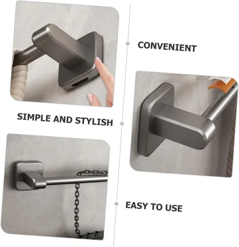Miniatura 2 de Toallero autoadhesivo para toallas de baño sin perforaciones, organizador de barra de toallas de baño resistente para toallas y zapatillas