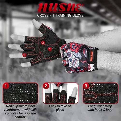Miniatura 5 de Hushe' Guantes de levantamiento de pesas, guantes de entrenamiento, guantes de gimnasio, guantes de ciclismo para mujeres, para gimnasio, fitness