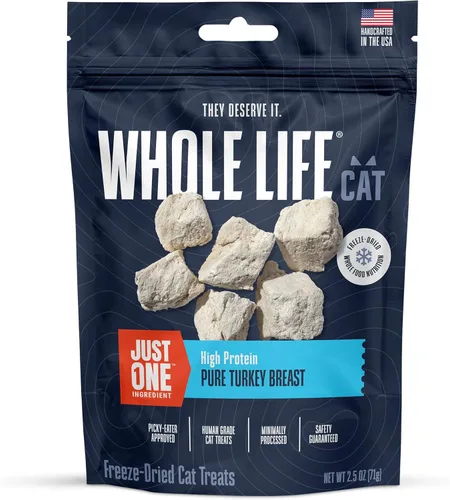 Miniatura 9 de Whole Life Cat Just One - Golosinas liofilizadas para gatos, alimentos liofilizados de grado humano, aperitivos de entrenamiento saludables