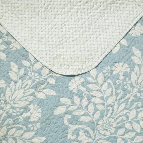Miniatura 3 de Juego de edredón Laura Ashley, color azul., Algodón, Azul brisa, gemelo