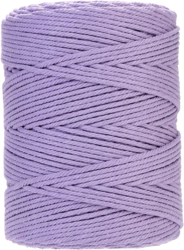 Miniatura 10 de Cuerda de macramé 4 mm x 328 yardas Natural Cuerda de algodón para macramé Cuerda de macramé colorida Cordón de algodón suave Suministros de macramé
