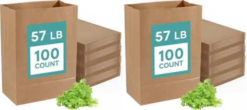 Miniatura 11 de MUCHII Bolsas de Papel Kraft de 57 LB 50 Unidades, Bolsas Grandes de Papel Marrón de Supermercado para Almacenamiento, Compras