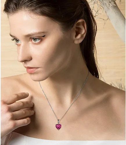 Miniatura 5 de valunell Love-Heart - Collar con colgante de plata de ley 925 con circonita cúbica collar de piedra natal regalos de joyería para mujeres y niñas 18