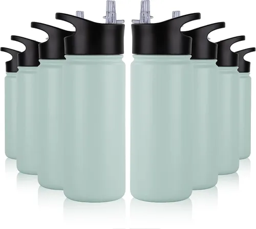 Miniatura 39 de Botella de agua aislada de 64 onzas con tapas de pajita y boquilla, jarra de agua de acero inoxidable de medio galón con mango de paracord, vacío