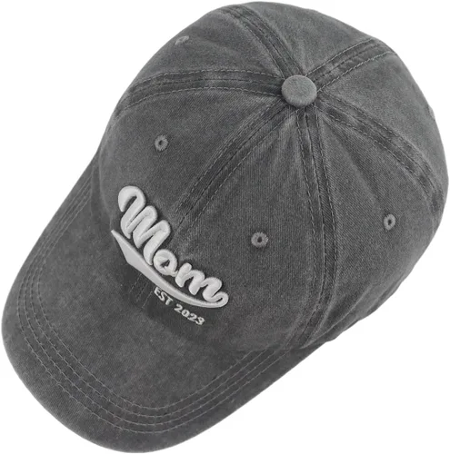 Miniatura 4 de Gomthrpc Mom Est 2024 - Gorra de béisbol para mujer, divertida gorra de béisbol ajustable de algodón lavado bordado en 3D