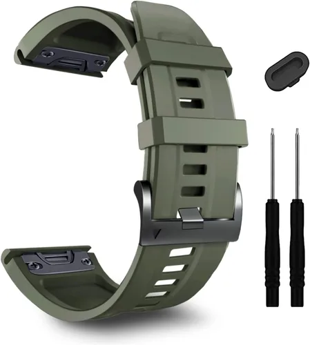 Miniatura 14 de ZPJPPLX 1.024 in compatible con Garmin Fenix 8 AMOLED 2.008 in/8Pro/7X Pro/6X Pro/7X/6X/5X Plus/5X, correa de reloj de silicona para Descent Mk2i