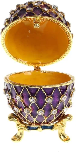 Miniatura 4 de YUFENG - Estuche abisagrado para baratijas para niñas, estuche en forma de piña decorado a mano