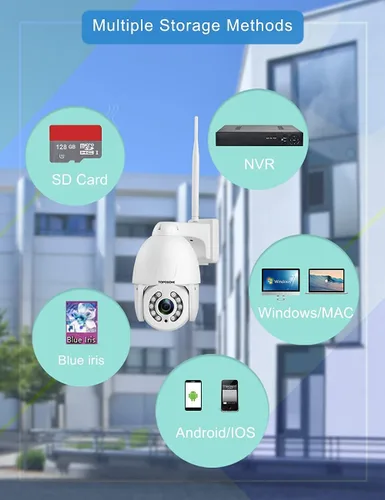 Miniatura 6 de Cámara de seguridad PTZ de 5 MP con seguimiento de movimiento al aire libre, reflector de vigilancia IP, cámara RTSP inalámbrica WiFi
