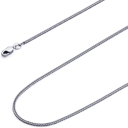 Miniatura 5 de The World Jewelry Center 14k REAL Gold Solid 1mm, 0.8mm Braided Square Wheat Chain Necklace with Lobster Claw Clasp