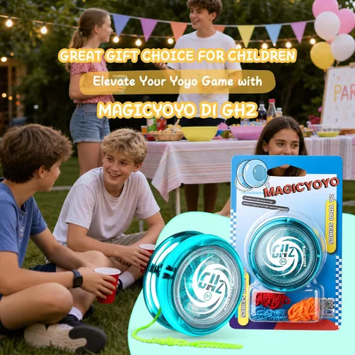 Miniatura 8 de MAGICYOYO Juguetes Yo-Yo en Bucle, D1 Yoyo Responsivo para Principiantes con Cuerdas, Cuerpo de Plástico Ideal para Trucos de Cuerda para Jugadores