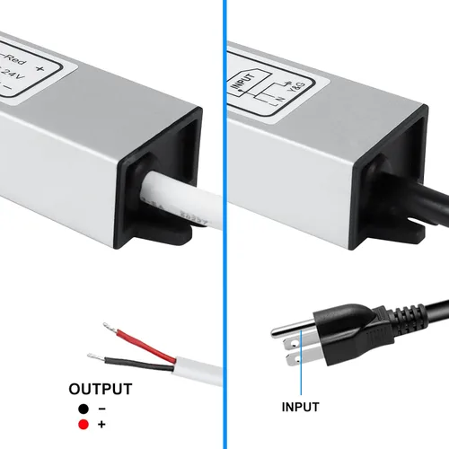 Miniatura 6 de inShareplus fuente de poder LED, 24V 40W IP67 impermeable para exteriores, transformador de bajo voltaje de CA 90-140V a CC 24V 1.7A, adaptador