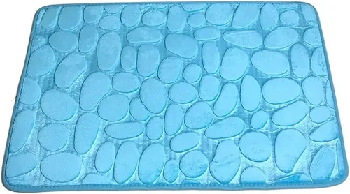 Miniatura 2 de Alfombra antideslizante de Baño con Relieve de Adoquines, Alfombras Antideslizantes En Lavabo, Alfombra De Suelo Lateral De Bañera, Felpudo De
