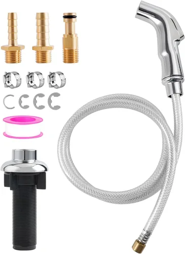 Miniatura 9 de Hygie Rinse Accesorio universal para grifo de fregadero de cocina, accesorio de cabezal rociador compatible con el rociador de grifo Moen, rociador