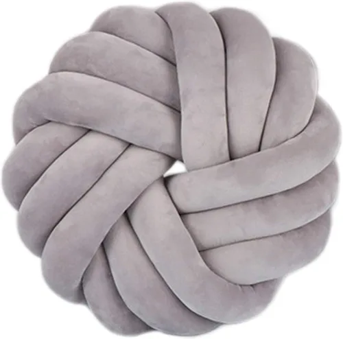 Miniatura 9 de Cyprinus Carpio Almohada creativa con nudo de bola de rosa, cojín de flor para sofá, almohada lumbar, decoración (rosa-C)