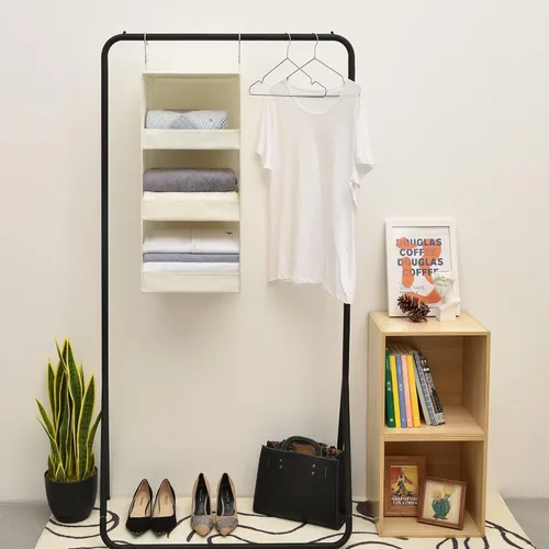 Miniatura 5 de GRANNY SAYS Organizador colgante de 3 estantes, almacenamiento plegable para colgar en el armario, estantes colgantes para armarios y armarios de 3