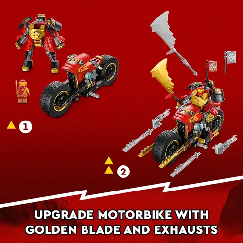 Miniatura 4 de LEGO NINJAGO Kai’s Mech Rider EVO 71783, juguete de moto ninja actualizable, figura de acción Mech y 2 minifiguras de guerrero óseo, juguetes