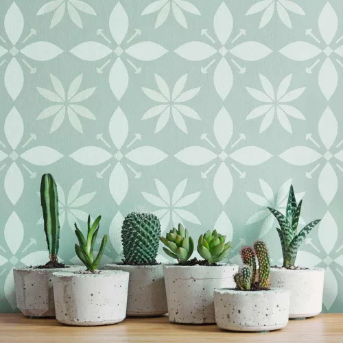 Plantilla de azulejos de flor de estrella, patrón floral para plantillas de azulejos, plantilla de bricolaje para mejoras rápidas y fáciles del