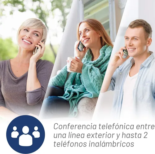 Miniatura 8 de Teléfono Vtech DECT 6.0 con identificador de llamadas / llamada en espera, plata / negro con 2 auriculares inalámbricos, Plateado 2 Teléfonos Plata