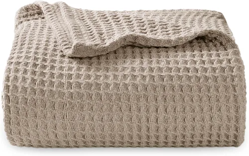 Miniatura 18 de Bedsure Gentlesoft - Manta de 100 % algodón, tamaño Twin XL, para dormitorio universitario, transpirable y suave, manta Twin de tejido waffle