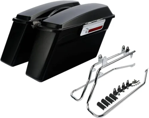 Miniatura 46 de Kit de soporte de conversión para alforjas extendidas de 4" TCMT, compatible con Harley Heritage Softail Fatboy FLSTF Breakout 1984-2017, negro