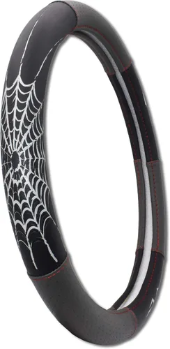 Miniatura 6 de Elektroplate Metalhead Spider - Funda para volante de alta calidad, tamaño pequeño, se adapta a automóviles con diámetro de 13.9 a 14.6 pulgadas